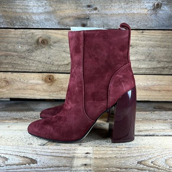 Vince Camuto Enverna Heeled Bootie - Burgundy Suede - 6 - New without box - Picture 1 of 8